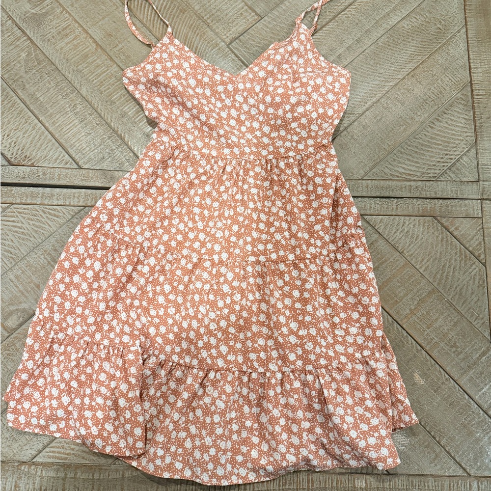 SHEIN Peach Floral Mini Dress